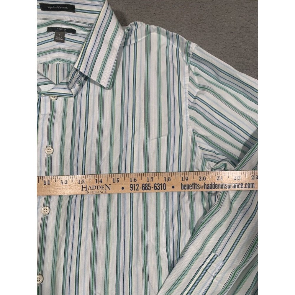 4 Men's Button Down Shirts Striped Collared Nautica Cremieux Large L Business - Picture 16 of 16